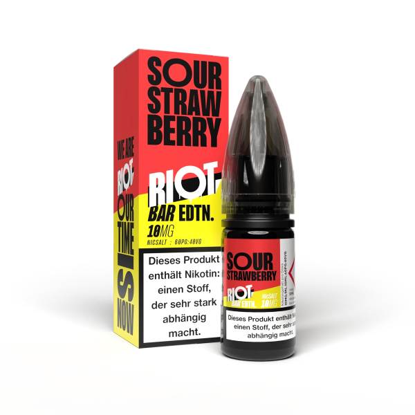 Riot Squad - BAR EDTN - Sour Strawberry - 10ml Nikotinsalz Liquid 10mg/ml