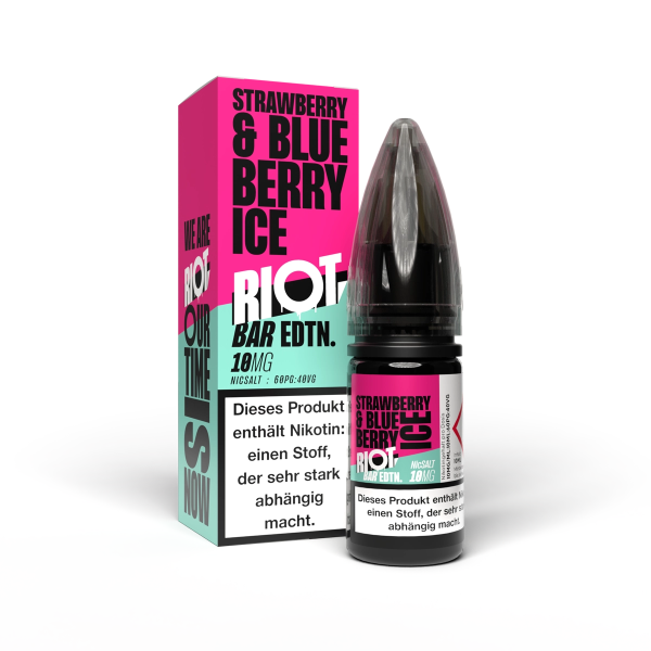 Riot Squad - BAR EDTN - Strawberry Blueberry Ice - 10ml Nikotinsalz Liquid 10mg/ml