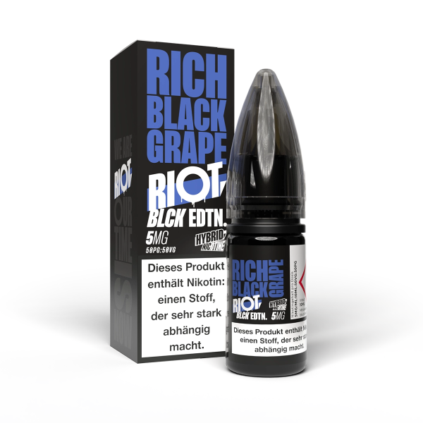 Riot Squad - BLCK Edition - Rich Black Grape - 10ml Nikotinsalz Liquid - 5mg/ml