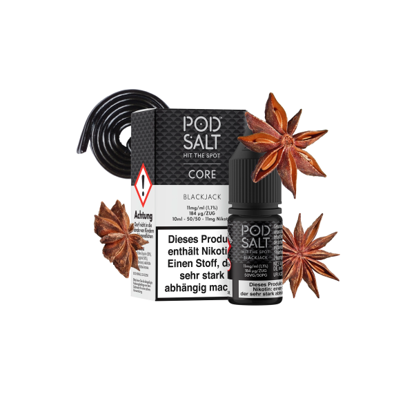 Pod Salt Core Nikotinsalz - Blackjack - Liquid 11mg 10ml