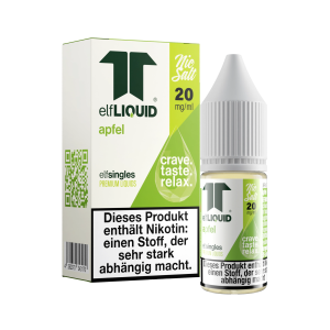 elfLIQUID - elfsingles - 10ml NicSalt Liquid 20mg - Apfel