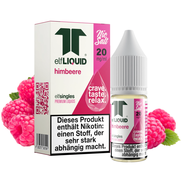 elfLIQUID - elfsingles - 10ml NicSalt Liquid 20mg - Himbeere