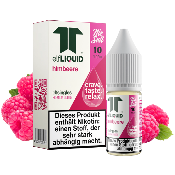 elfLIQUID - elfsingles - 10ml NicSalt Liquid 10mg - Himbeere