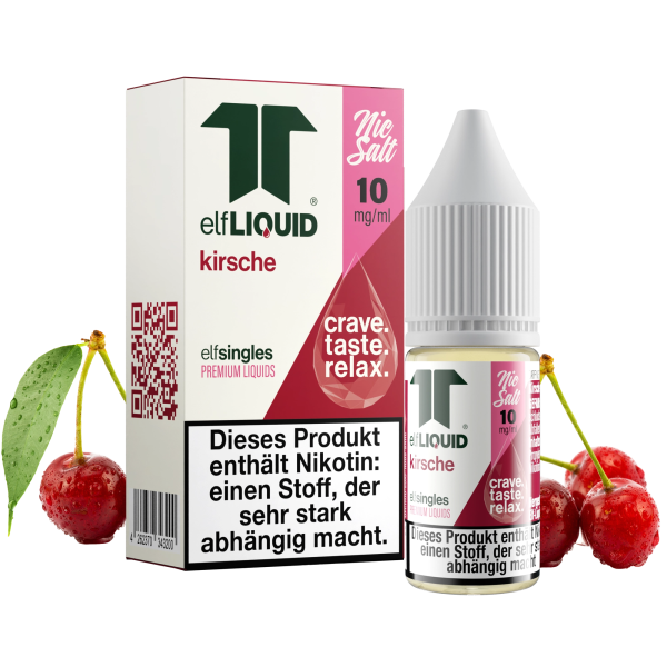 elfLIQUID - elfsingles - 10ml NicSalt Liquid 10mg - Kirsche