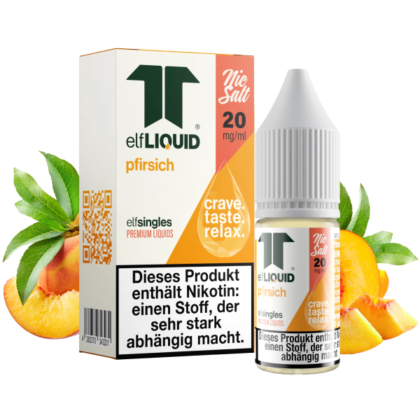 elfLIQUID - elfsingles - 10ml NicSalt Liquid 20mg - Pfirsich