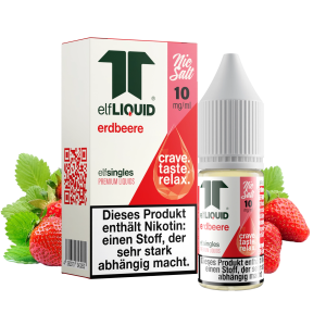 elfLIQUID - elfsingles - 10ml NicSalt Liquid 10mg - Erdbeere