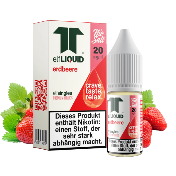 elfLIQUID - elfsingles - 10ml NicSalt Liquid 20mg - Erdbeere