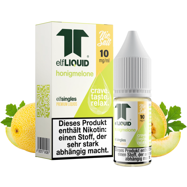 elfLIQUID - elfsingles - 10ml NicSalt Liquid 10mg - Honigmelone