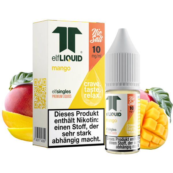 elfLIQUID - elfsingles - 10ml NicSalt Liquid 10mg - Mango