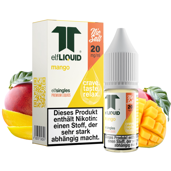 elfLIQUID - elfsingles - 10ml NicSalt Liquid 20mg - Mango