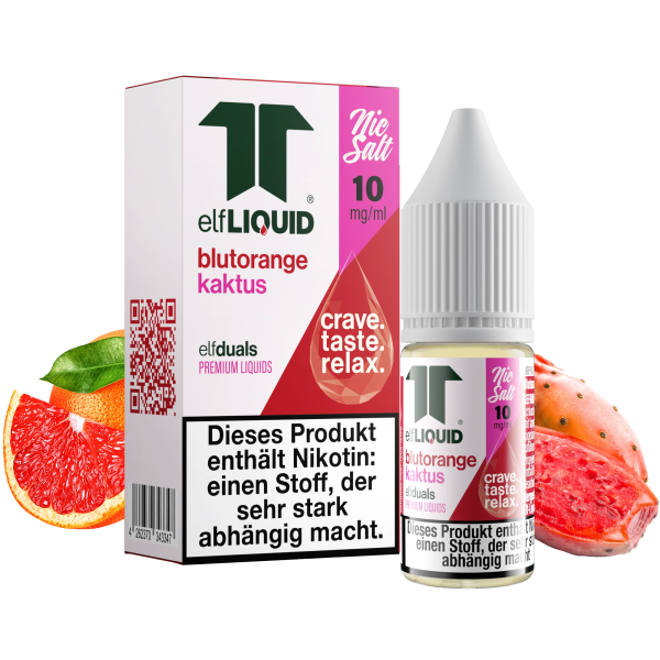 elfLIQUID - elfduals - 10ml NicSalt Liquid 10mg - Blutorange Kaktus