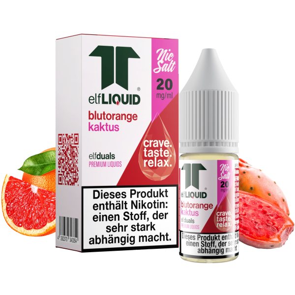 elfLIQUID - elfduals - 10ml NicSalt Liquid 20mg - Blutorange Kaktus