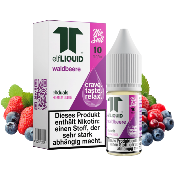 elfLIQUID - elfduals - 10ml NicSalt Liquid 10mg - Waldbeere