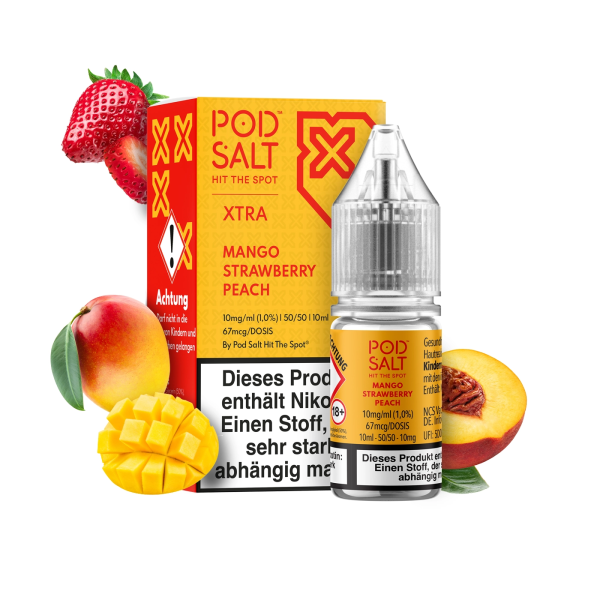 PodSalt Xtra Mango Strawberry Peach 10 mg