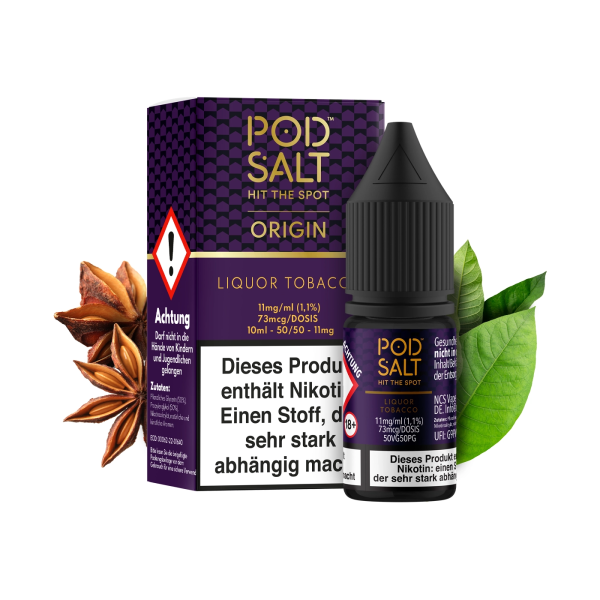 Pod Salt Origin - Liqour Tobacco 10 ml - 11mg/ml