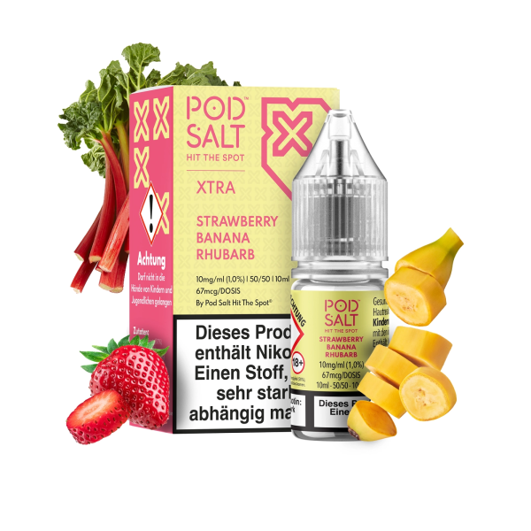 PodSalt Xtra Strawberry Banana Rhubarb 10mg